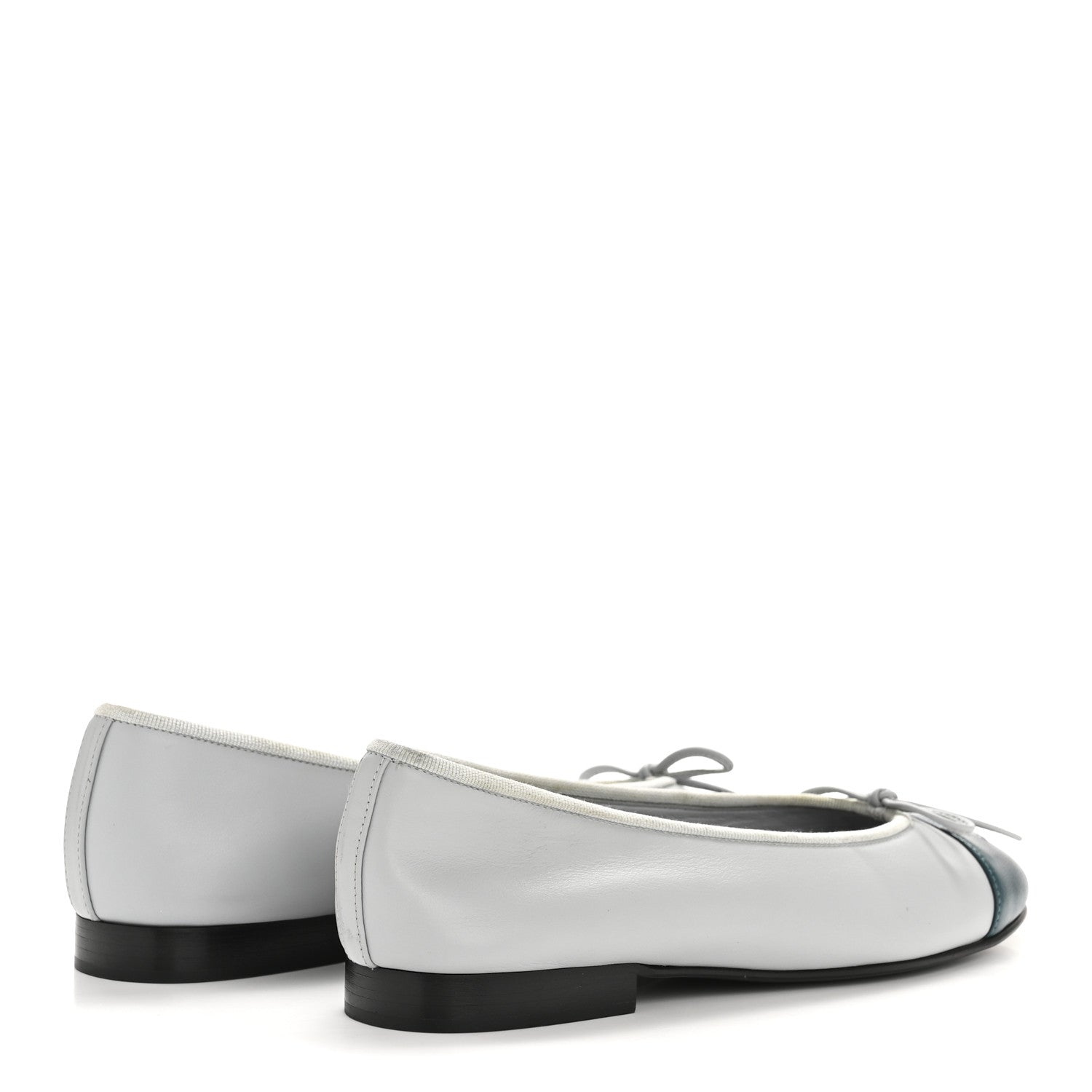 Chanel Lambskin Cap Toe CC Ballerina Flats 36.5 Light Blue Turquoise 5 of 9