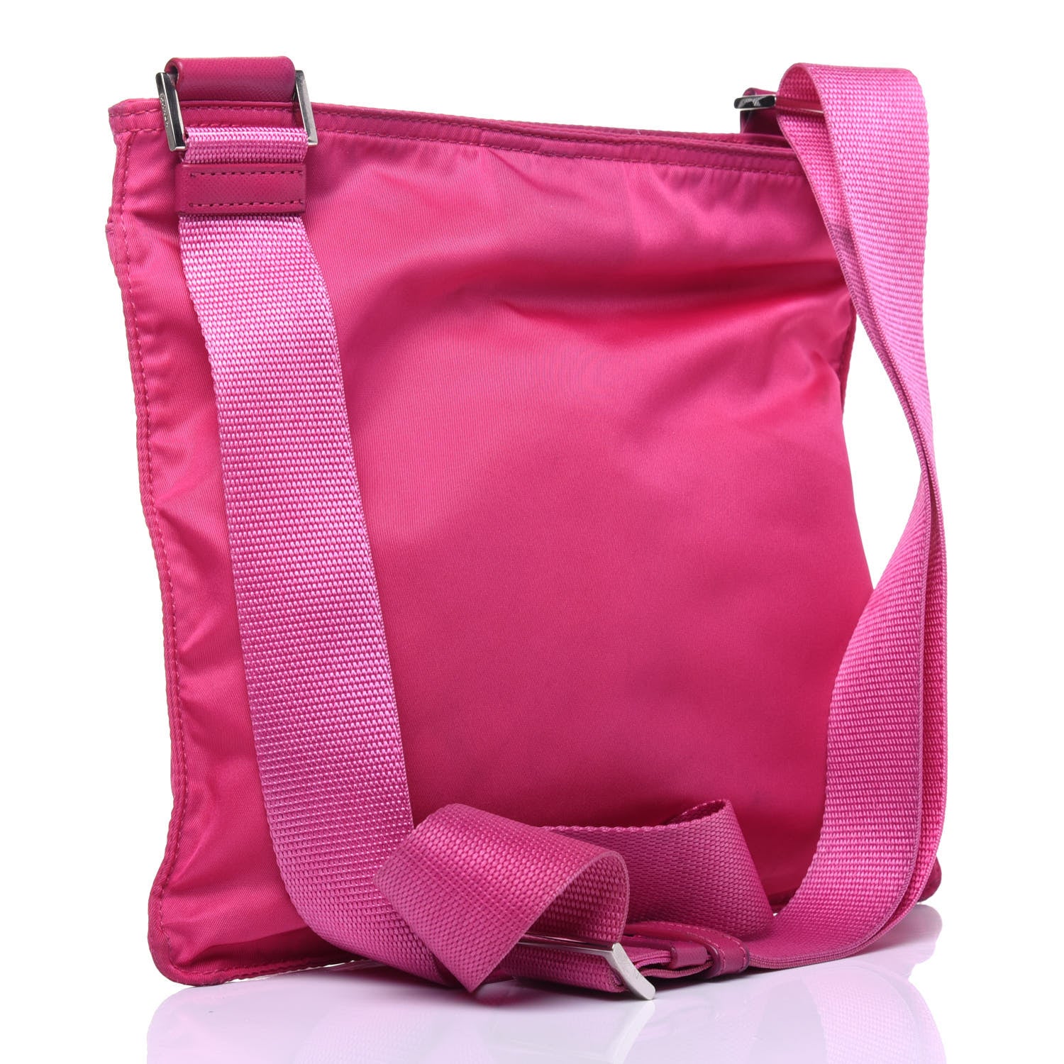 Prada Nylon Vela Flat Messenger Bag Fuxia 3 of 18
