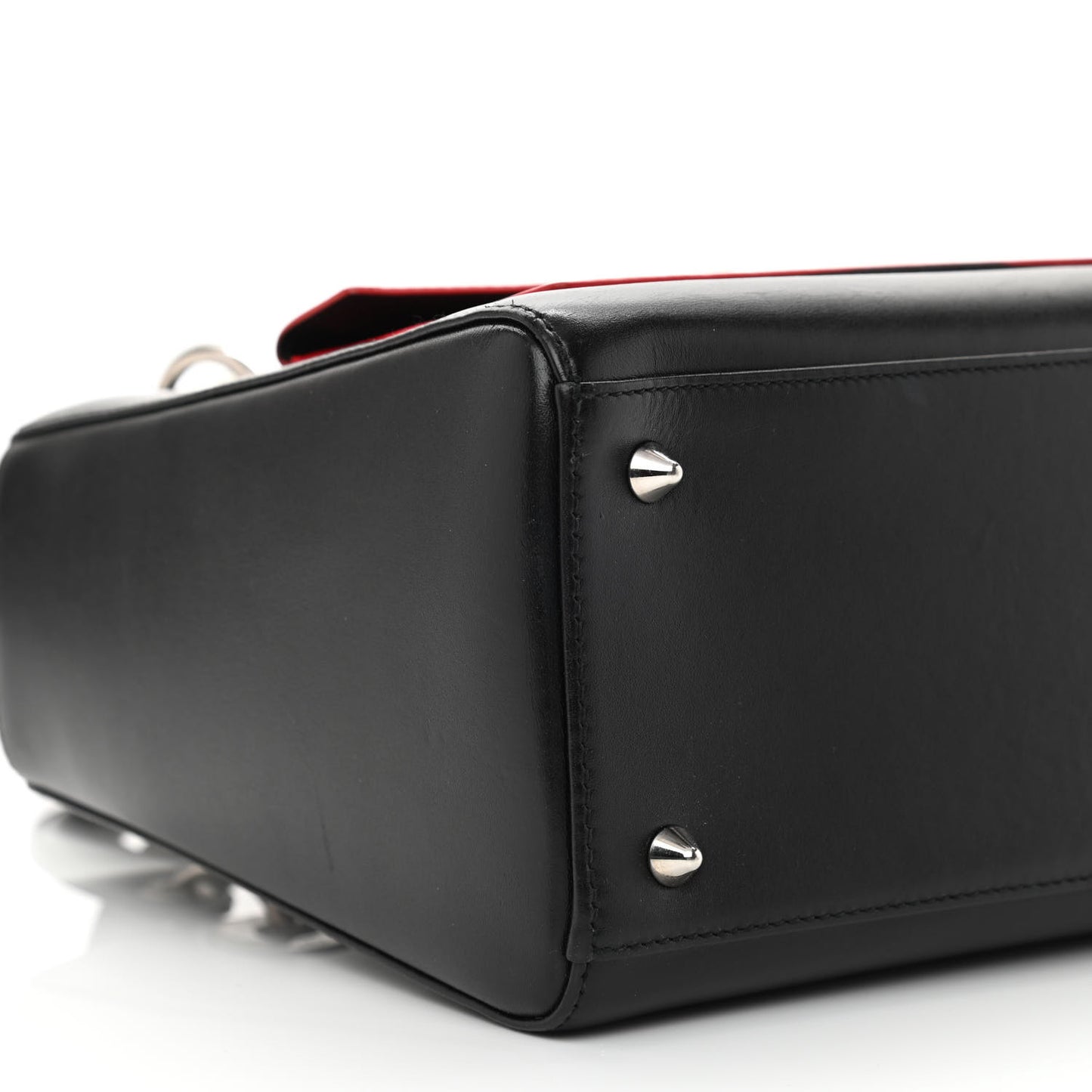 Calfskin Pockets Medium Lady Dior Black Red Grey