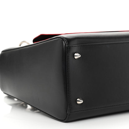 Christian Dior Calfskin Pockets Medium Lady Dior Black Red Grey 9 of 10