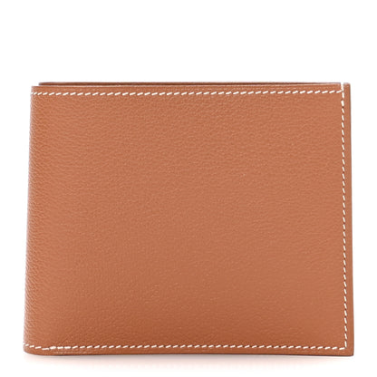 Hermes Evercolor Citizen Twill Compact Wallet Gold Bleu De France Bleu Saphir 1 of 8