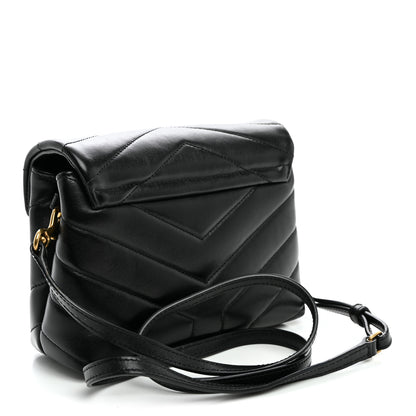 Saint Laurent Calfskin Y Quilted Monogram Toy Loulou Crossbody Bag Black 2 of 9