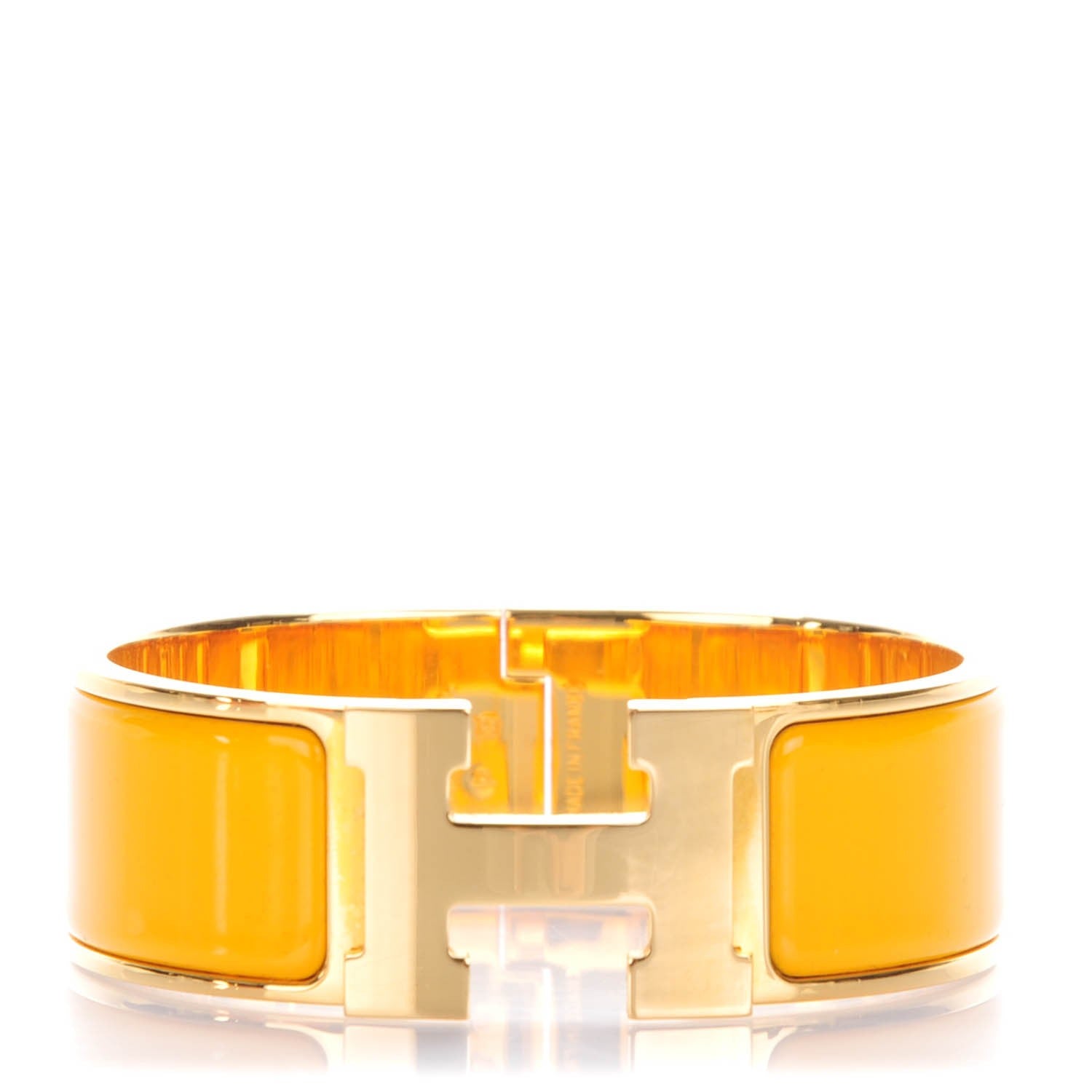 Hermes Enamel Wide Clic Clac H Bracelet PM Jaune Soleil 1 of 6