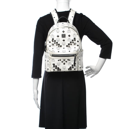 MCM Visetos Studded Small Stark M Backpack White 2 of 9
