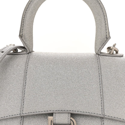 Balenciaga Glitter Fabric Hourglass Top Handle Bag XS Grey 9 of 13