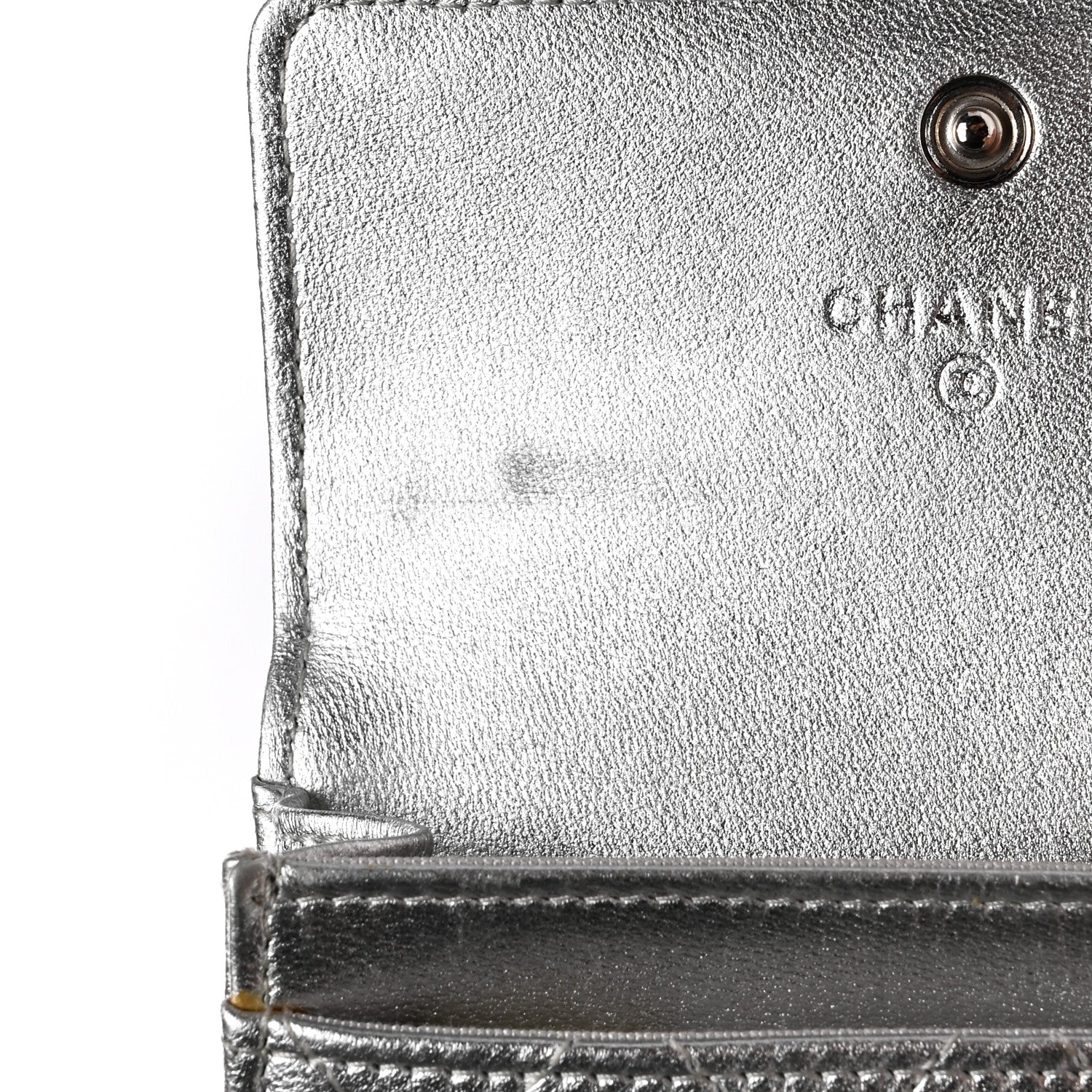 Chanel Metallic Lambskin Quilted Flap Card Holder Gold 9 of 11