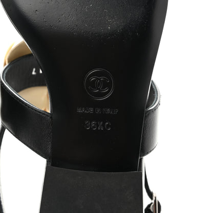 Chanel Lambskin Camellia Thong Sandals 36.5 Black White 8 of 10