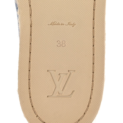 Louis Vuitton Canvas Postcard Espadrille Flats 38 Blue 6 of 7