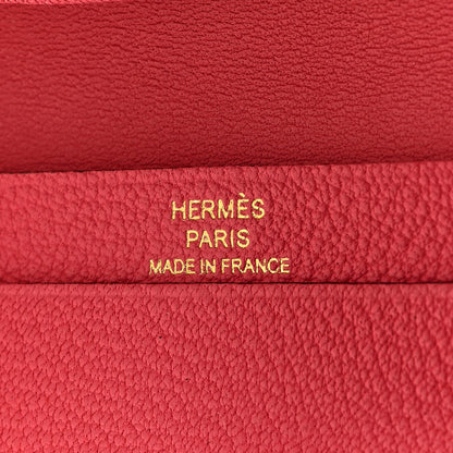 Hermes Chevre Mysore Mini Bearn Wallet Rose Lipstick 6 of 6