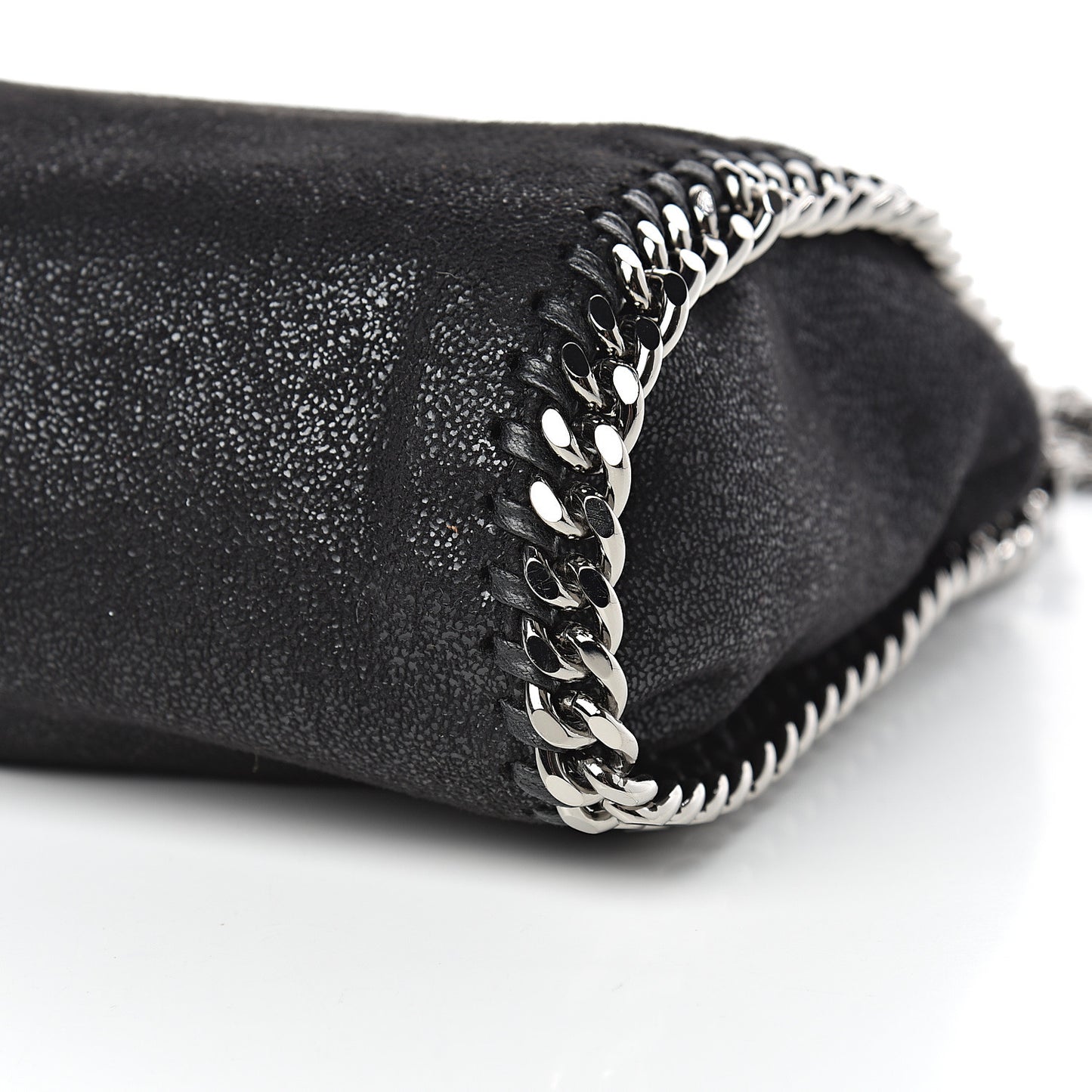 Shaggy Deer Mini Falabella Fold Over Tote Black
