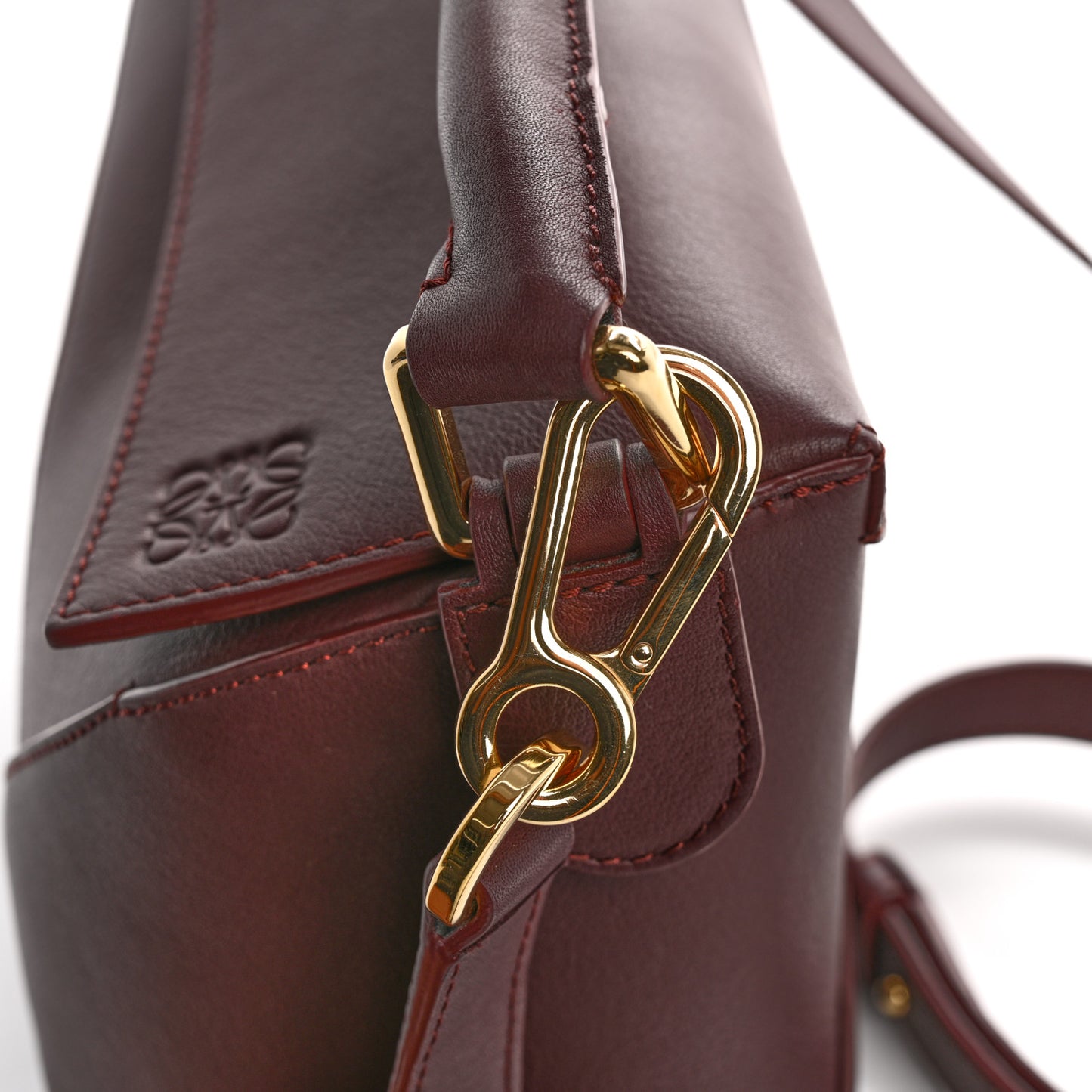 Soft Grained Calfskin Small Puzzle Edge Bag Dark Burgundy