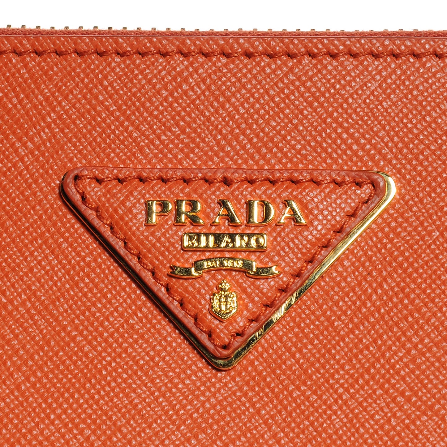 Saffiano Lux Double Zip Tote Papaya