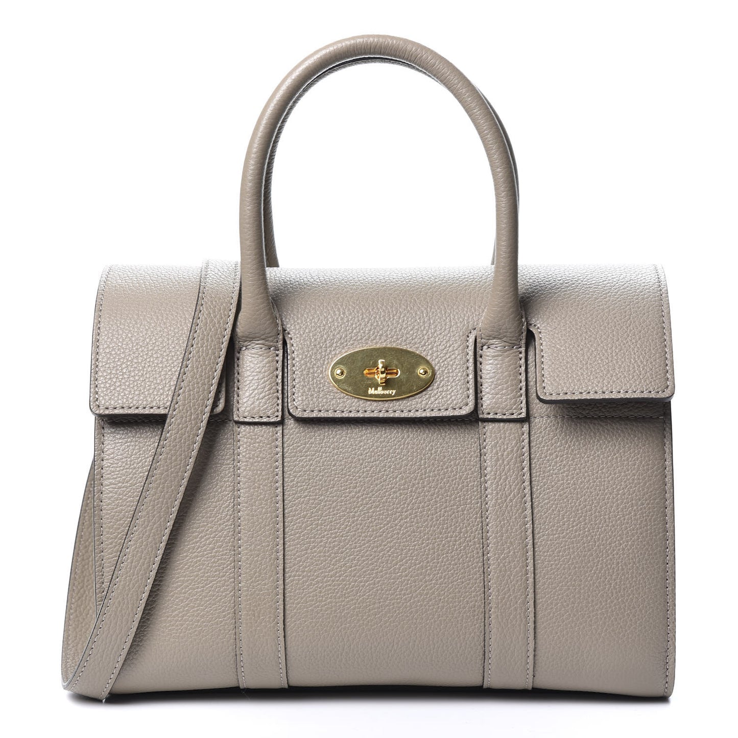 Classic Grain Calfskin Small Bayswater Solid Grey