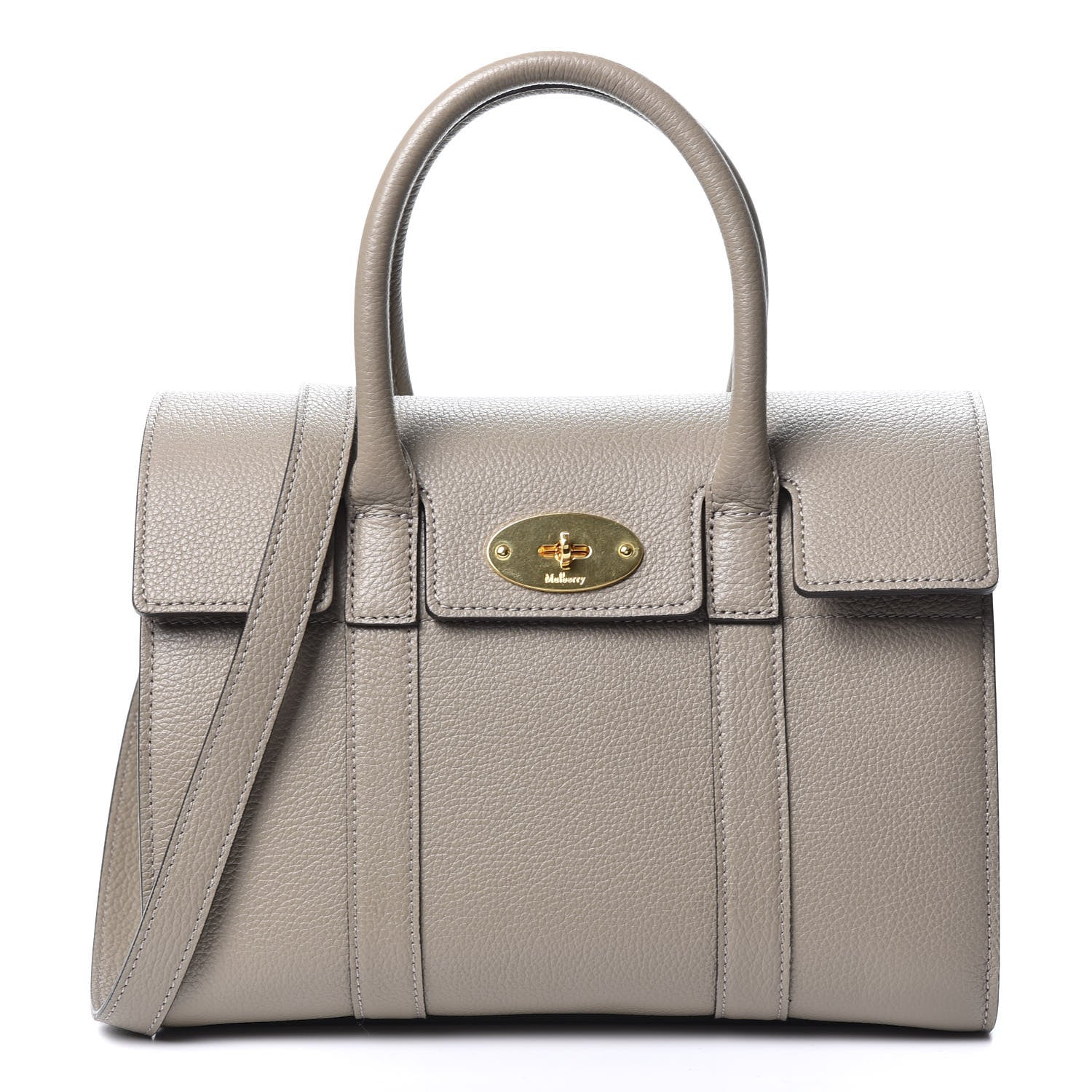 Mulberry Classic Grain Calfskin Small Bayswater Solid Grey 1 of 9