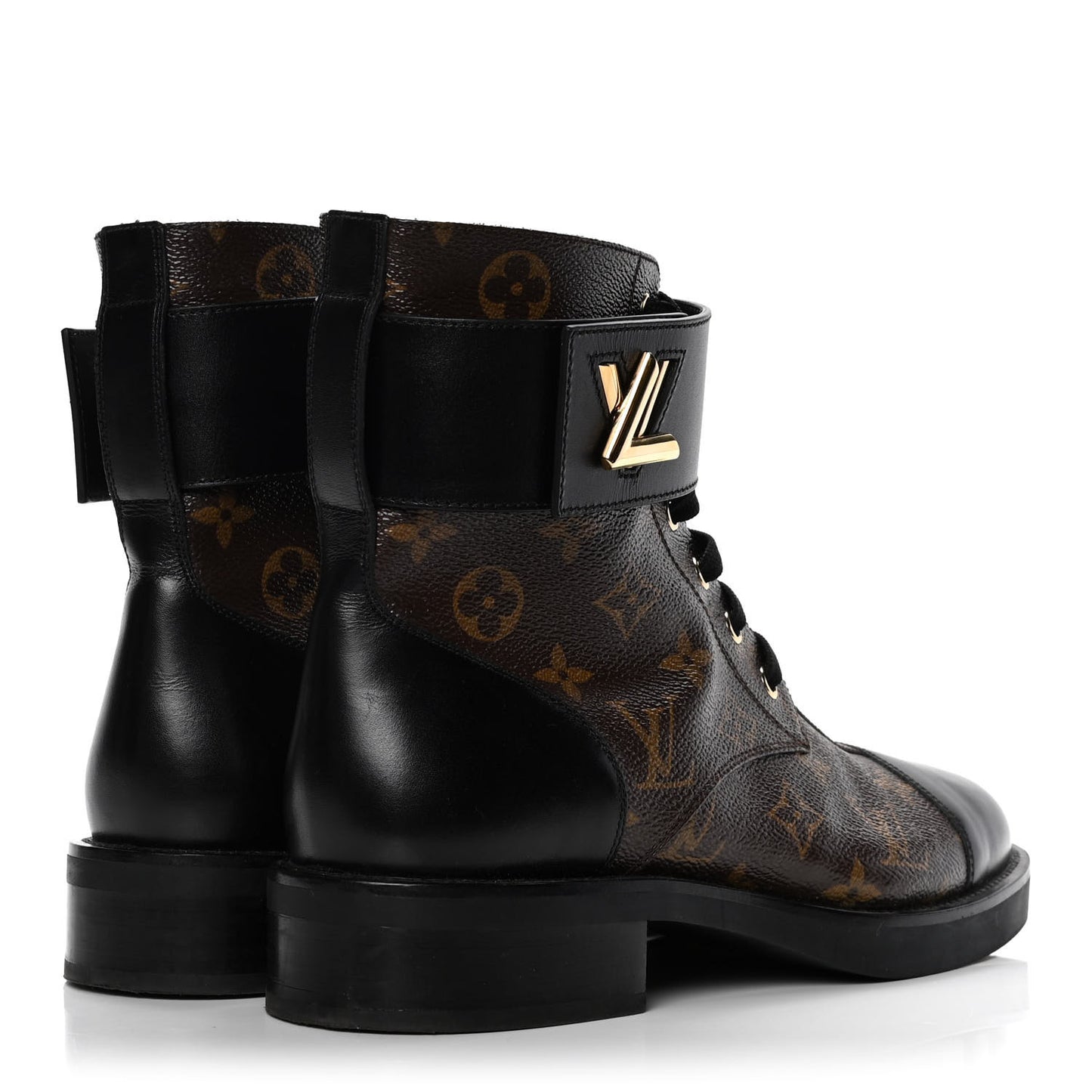 Calfskin Monogram Wonderland Flat Ranger Boots 40 Black