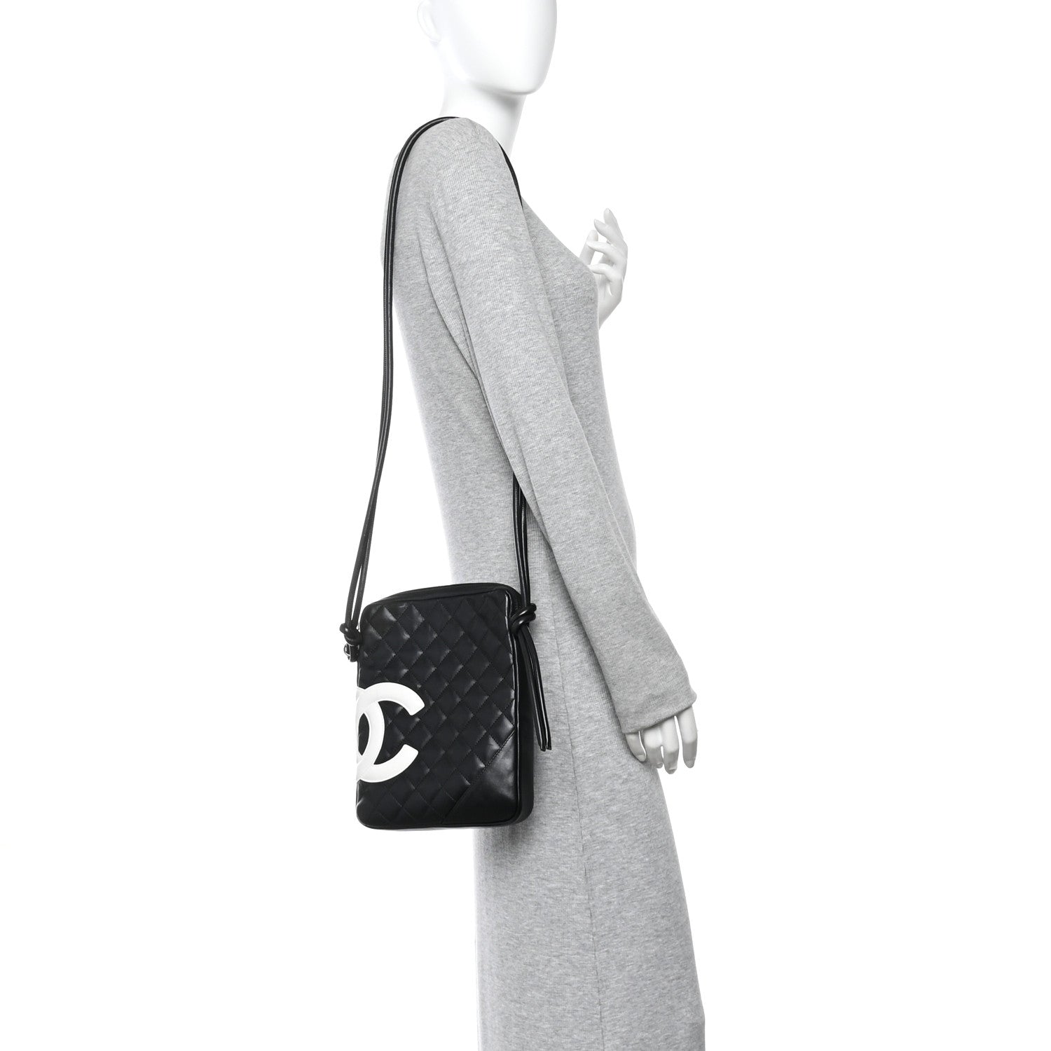 Chanel Calfskin Quilted Medium Cambon Messenger Black White 2 of 15