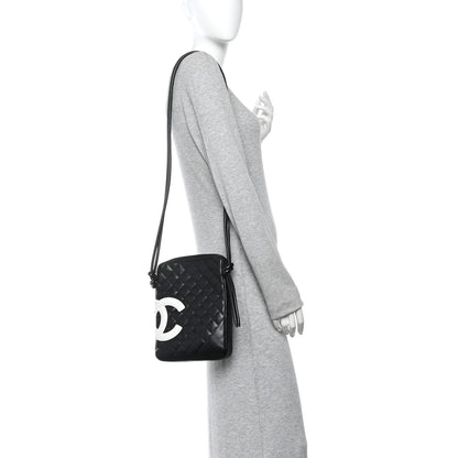 Chanel Calfskin Quilted Medium Cambon Messenger Black White 2 of 15