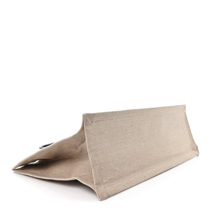 Saint Laurent Linen Calfskin Rive Gauche Tote Greggio Natural 4 of 10