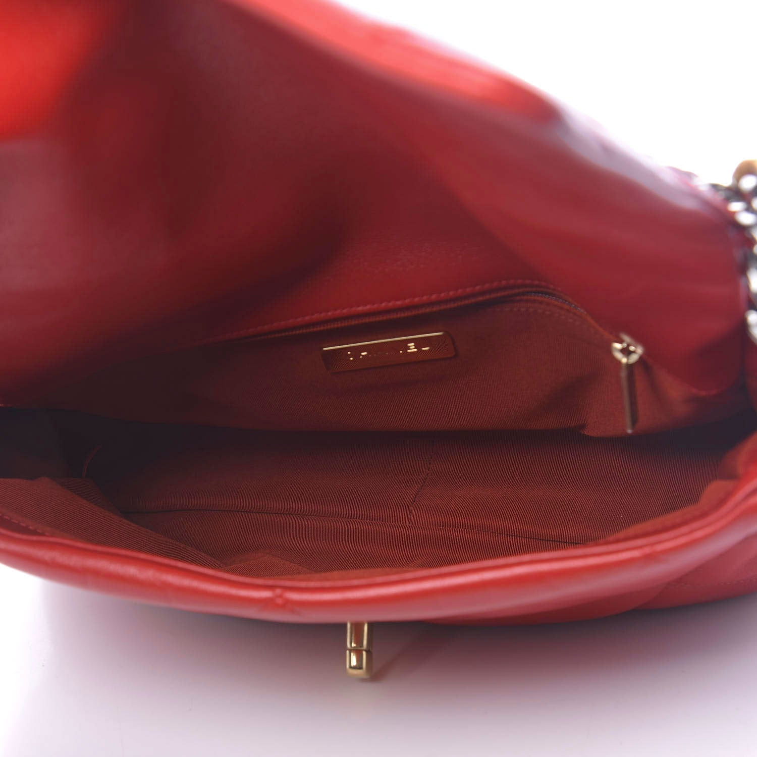 Chanel Goatskin Quilted Large Chanel 19 Flap Red 5 of 11