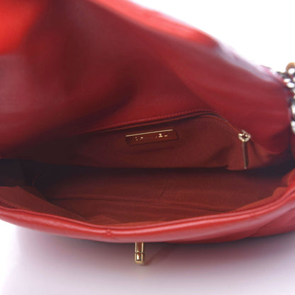 Chanel Goatskin Quilted Large Chanel 19 Flap Red 5 of 11