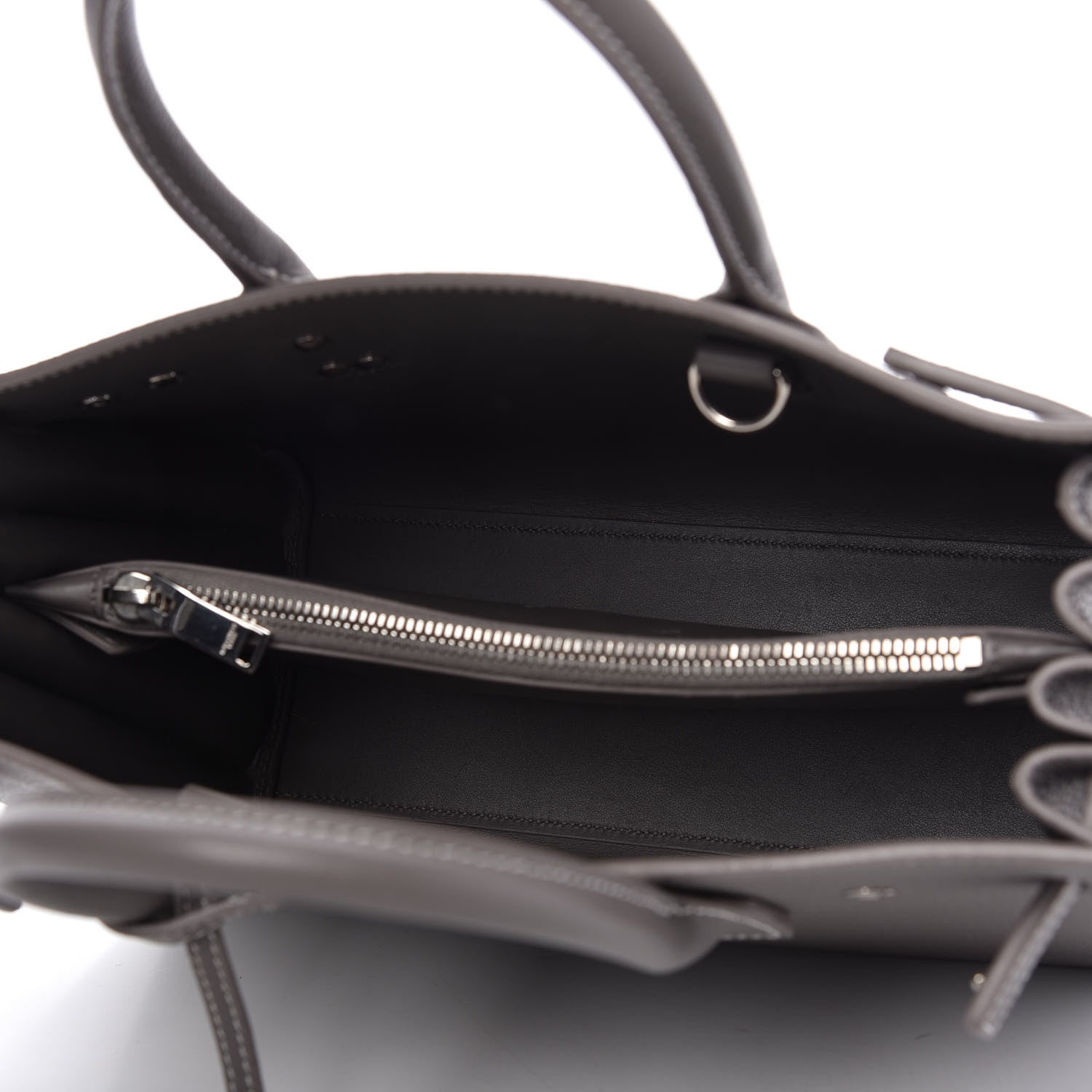 Saint Laurent Grained Calfskin Topstich Baby Sac De Jour Fog 5 of 10