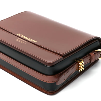 Burberry Smooth Calfskin Two Tone Small Grace Bag Malt Brown Black 11 of 11