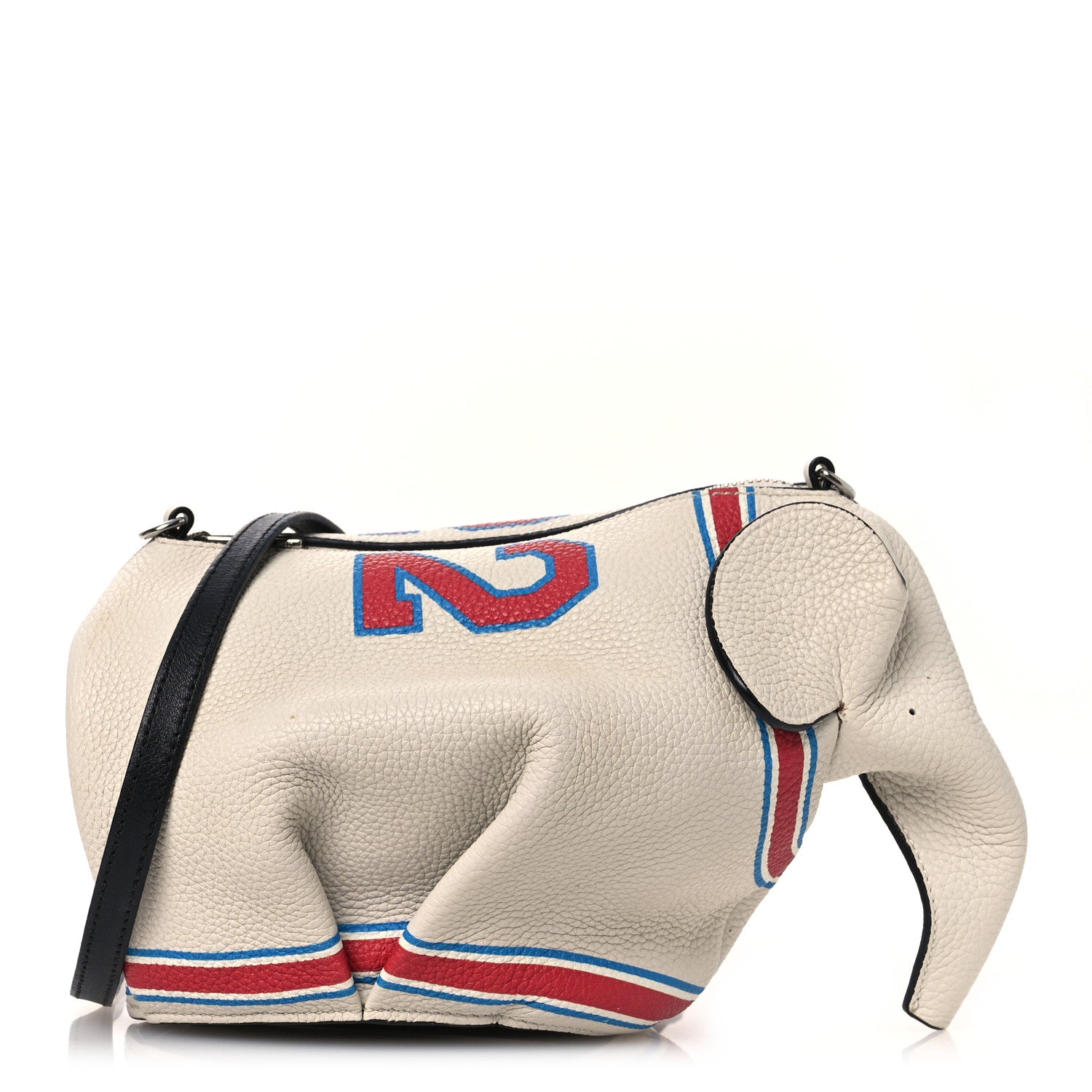 Loewe Calfskin 22 Mini Elephant Crossbody Bag Soft White Red