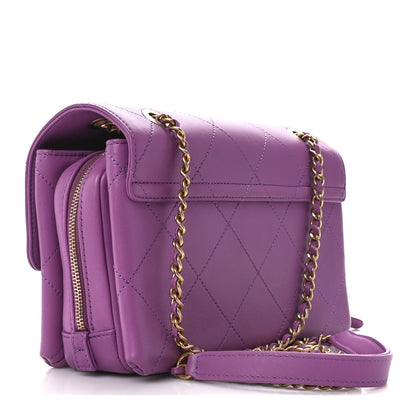 Chanel Lambskin Sleek And Chic Flap Purple 3 of 10