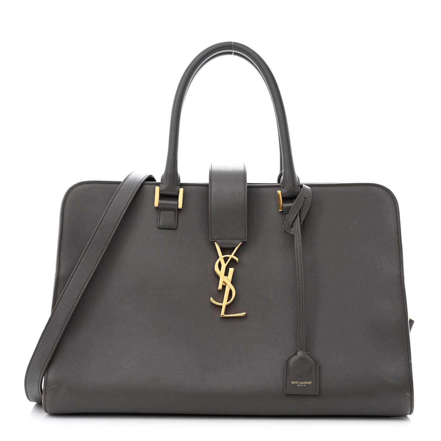 Saint Laurent Smooth Calfskin Medium Monogram Cabas Fog 1 of 19