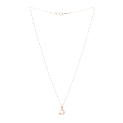 Tiffany 18K Rose Gold Diamond Elsa Peretti Letter S Pendant Necklace 3 of 6