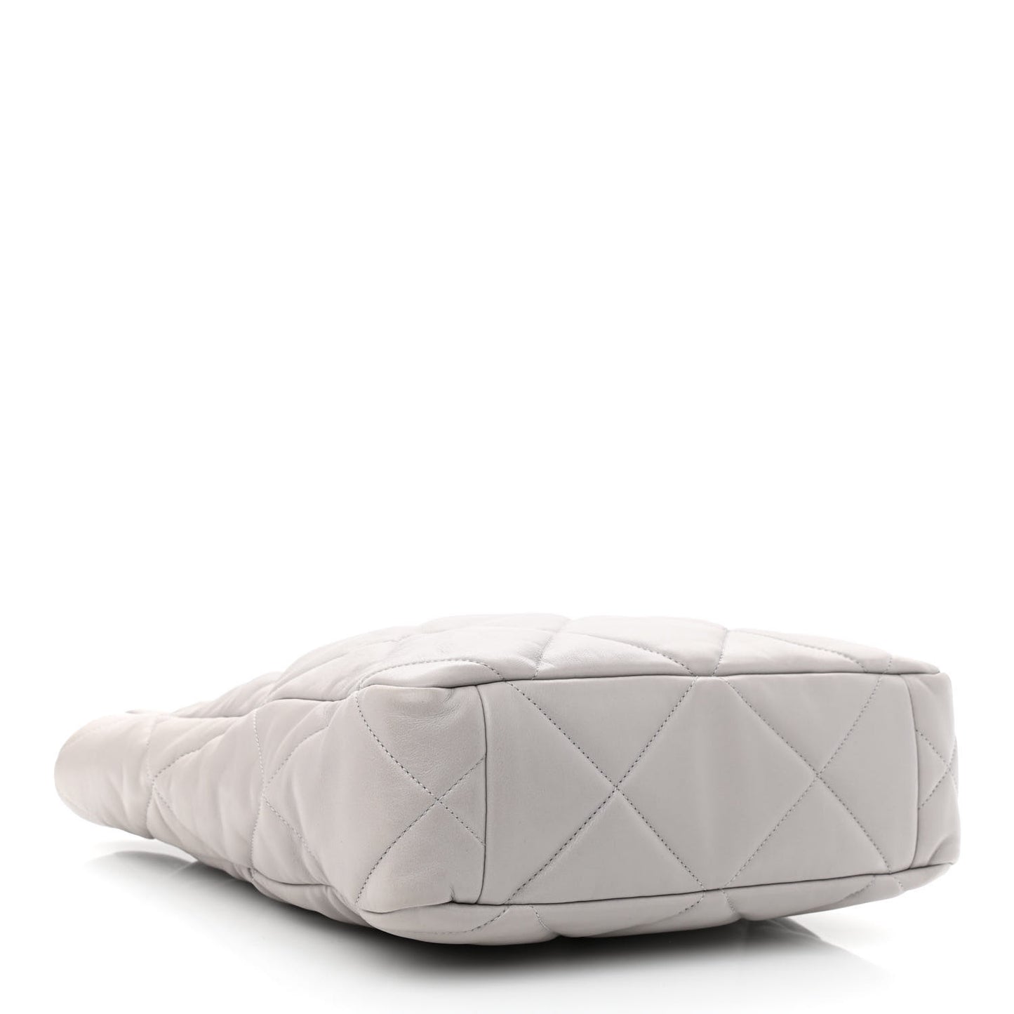Lambskin Quilted Chanel 19 Shopping Bag Grey