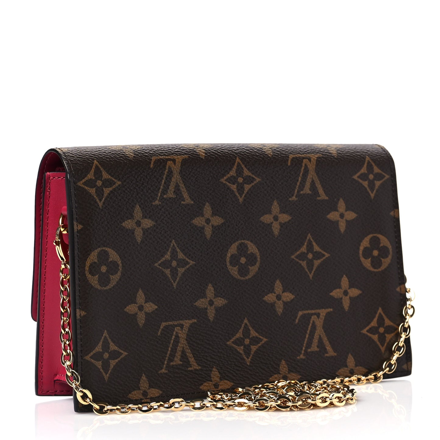Monogram Flore Chain Wallet Fuchsia