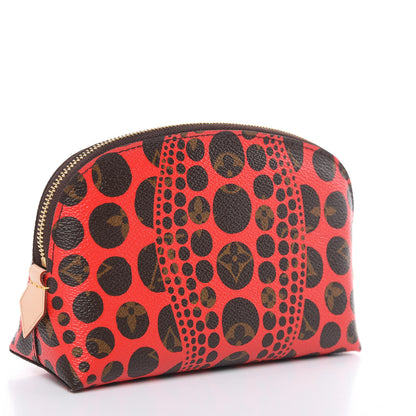 Louis Vuitton Monogram Kusama Pumpkin Dots Cosmetic Pouch Red 3 of 8