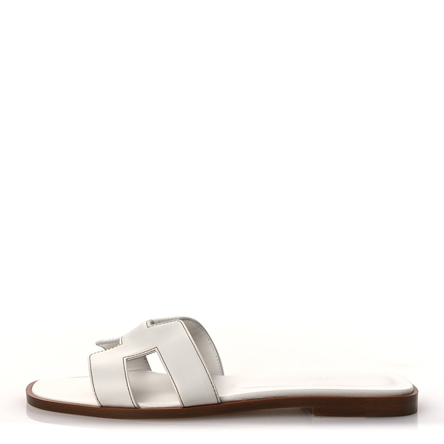 Hermes Box Calfskin Oran Sandals 38 White 1 of 11