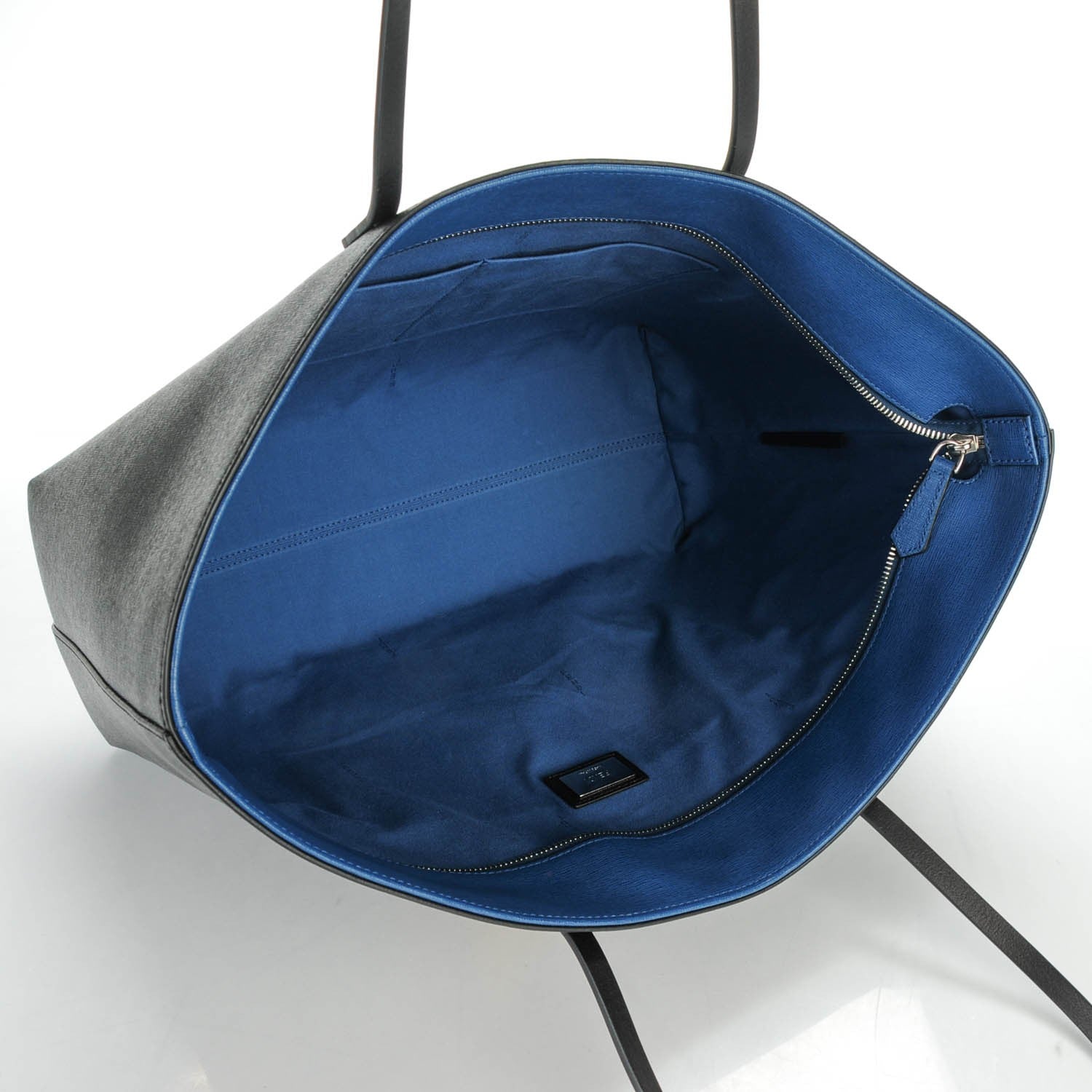 Fendi Vitello Elite Cuoio Monster Buggies Medium Roll Tote Black Multicolor Blue Cobalto 5 of 7