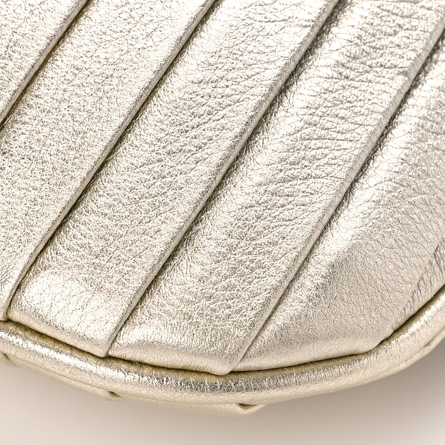 Metallic Calfskin Crystal Vlogo Flap Gold