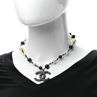 Chanel Ruthenium Beaded CC Short Necklace Black 2 of 6