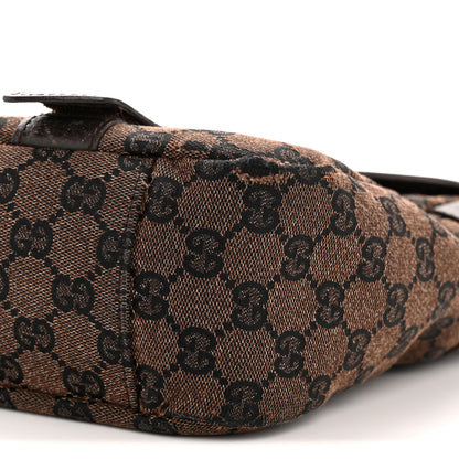 Gucci Monogram Medium Double Buckle Flap Messenger Dark Brown 10 of 11