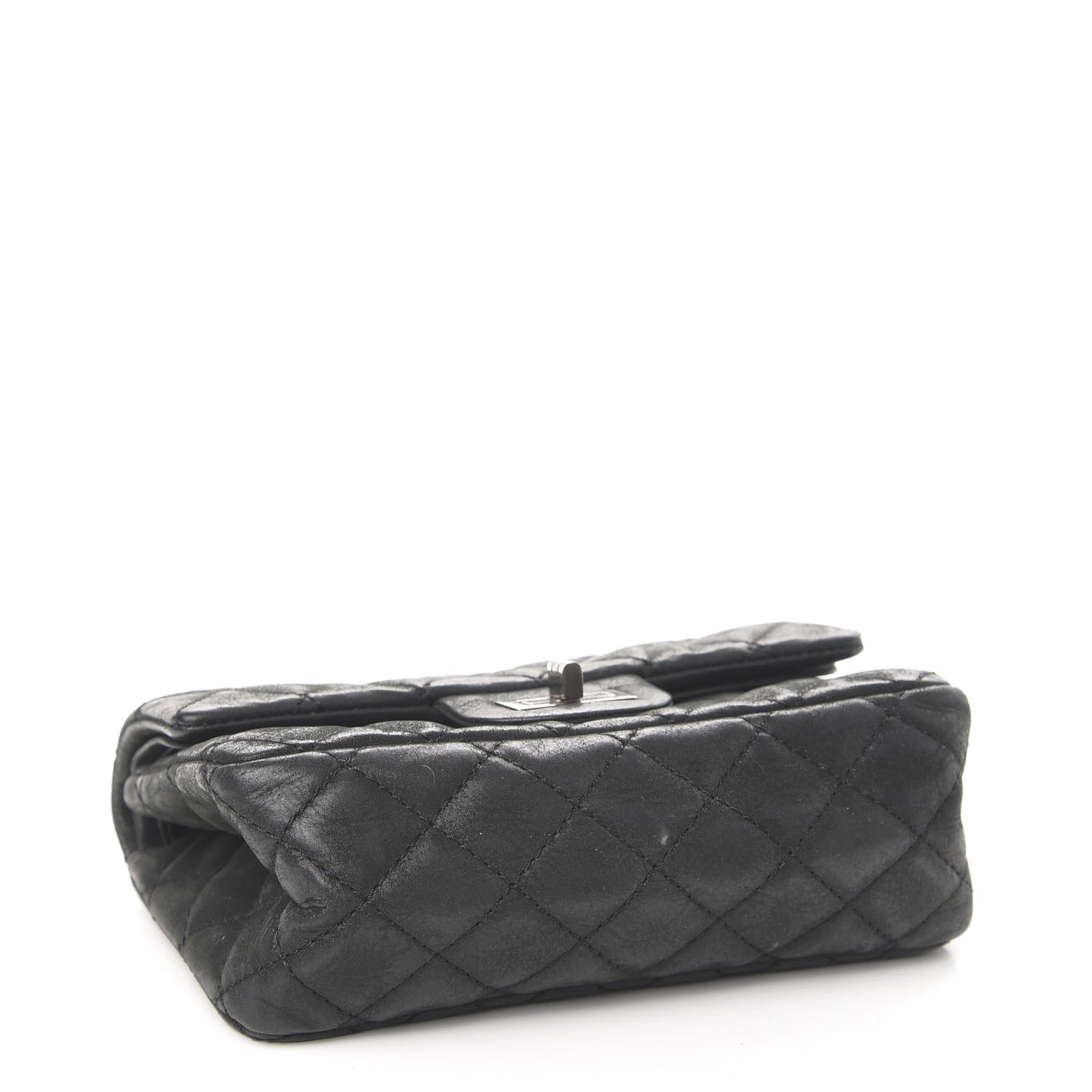 Iridescent Calfskin Quilted 2.55 Reissue 224 Flap Black