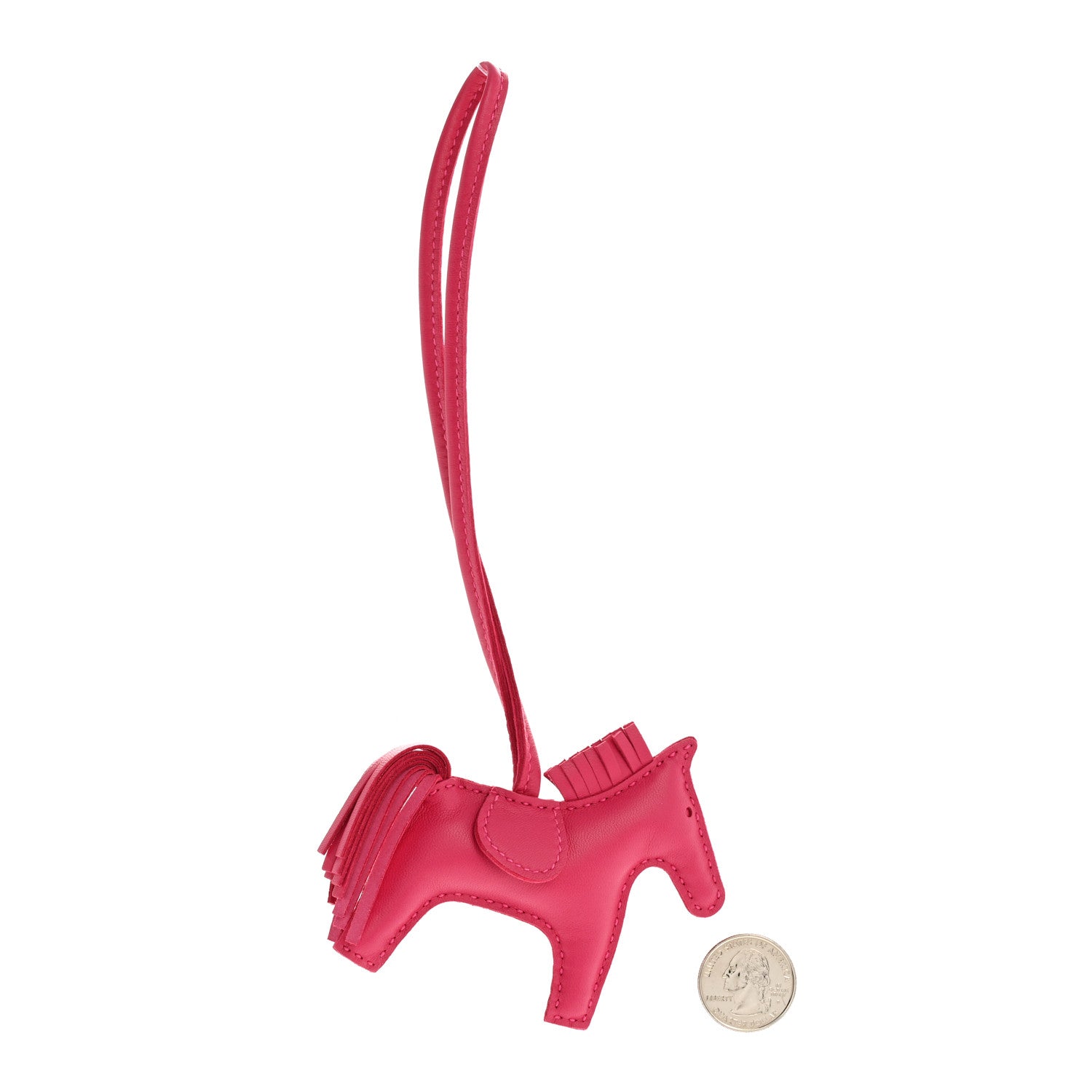 Hermes Milo Lambskin Grigri Rodeo Horse Bag Charm PM Rose Mexico 2 of 4