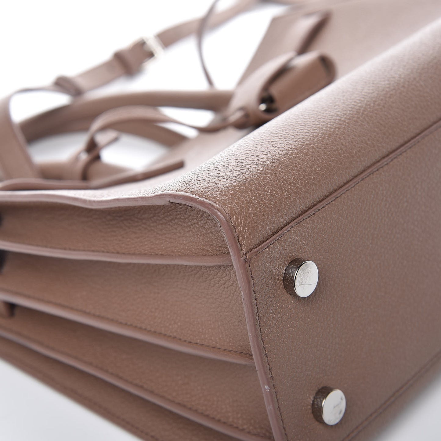 Grained Calfskin Baby Sac De Jour Taupe