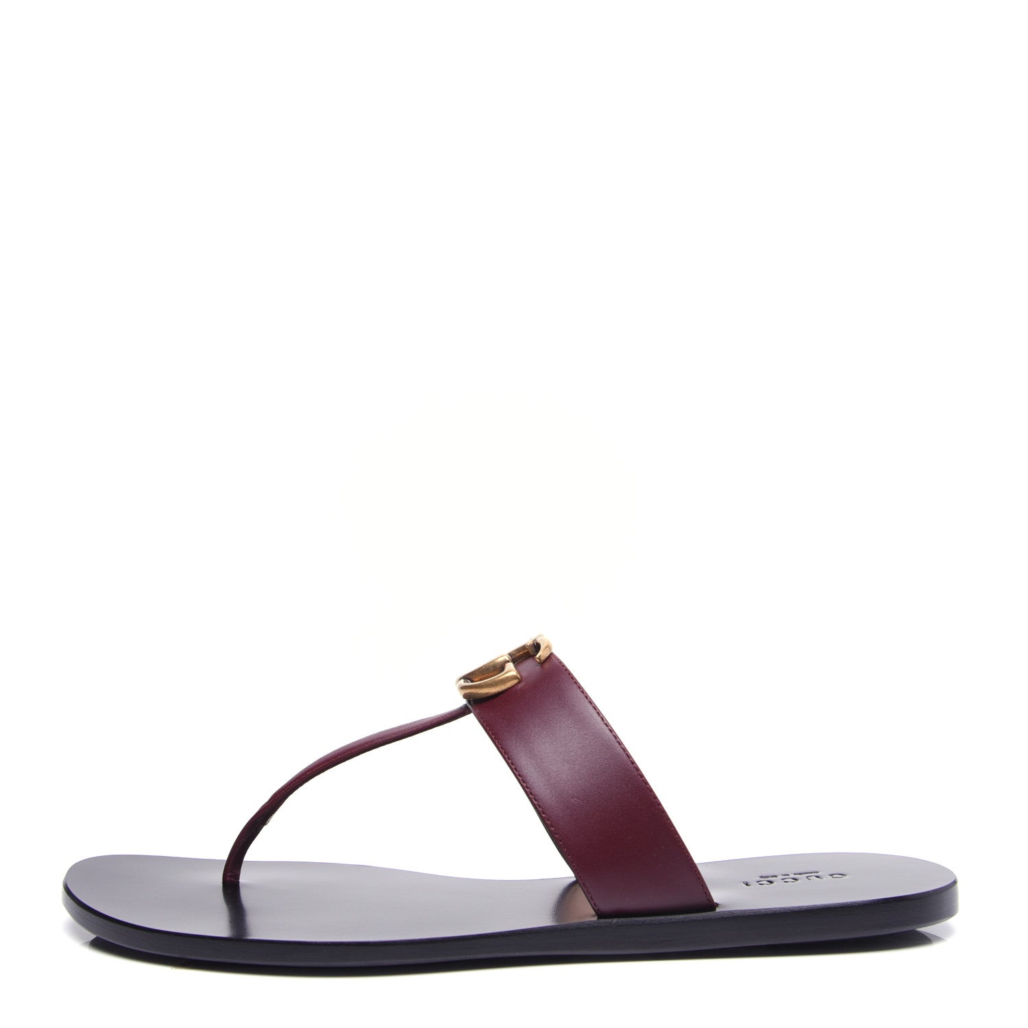 Gucci Calfskin GG Marmont Thong Sandals 39 Vintage Bordeaux 1 of 12