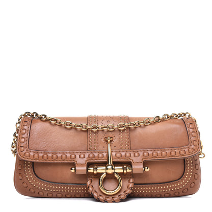 Gucci Calfskin Snaffle Bit Evening Bag Brown 1 of 19