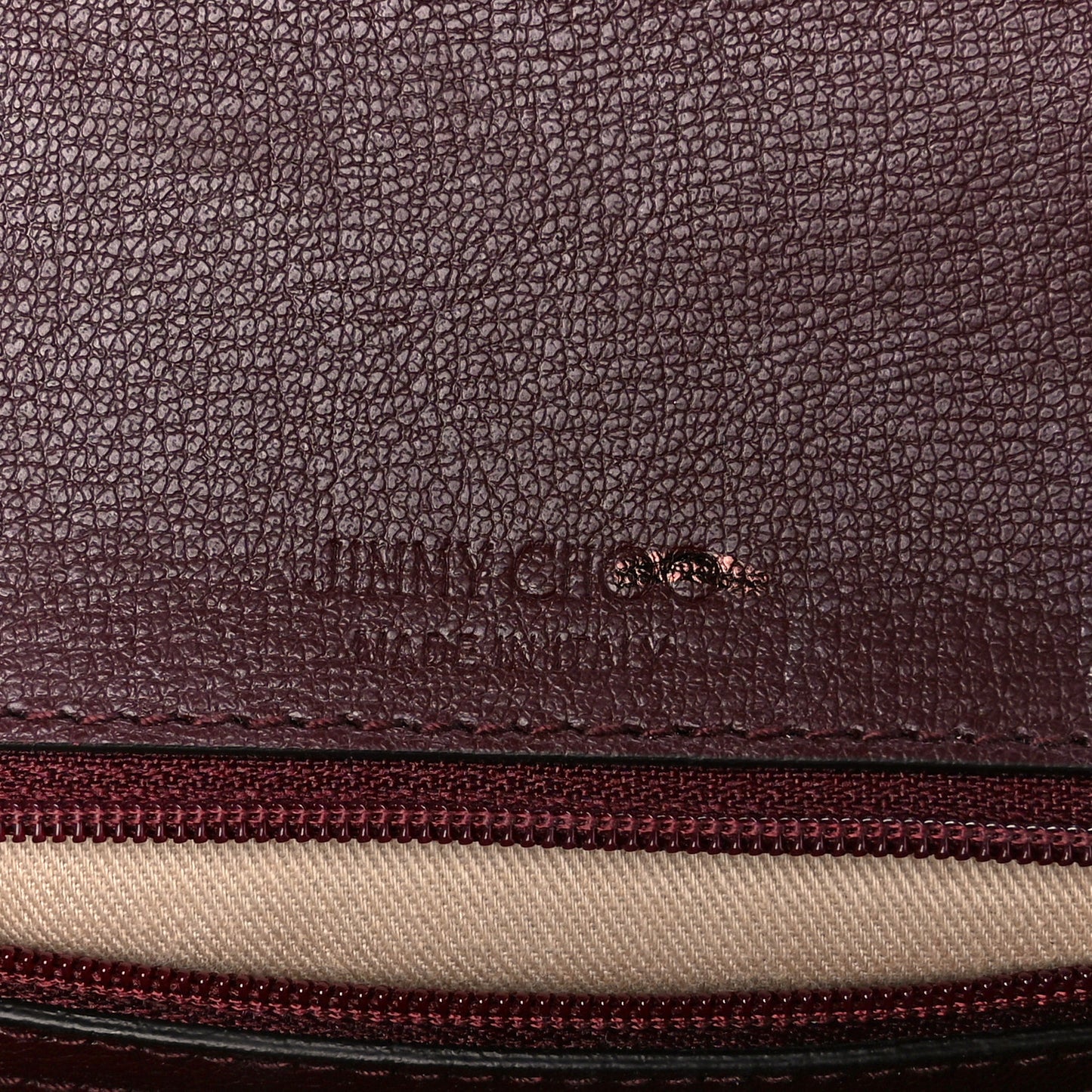 Calfskin Crocodile Embossed Medium JC Top Handle Bordeaux