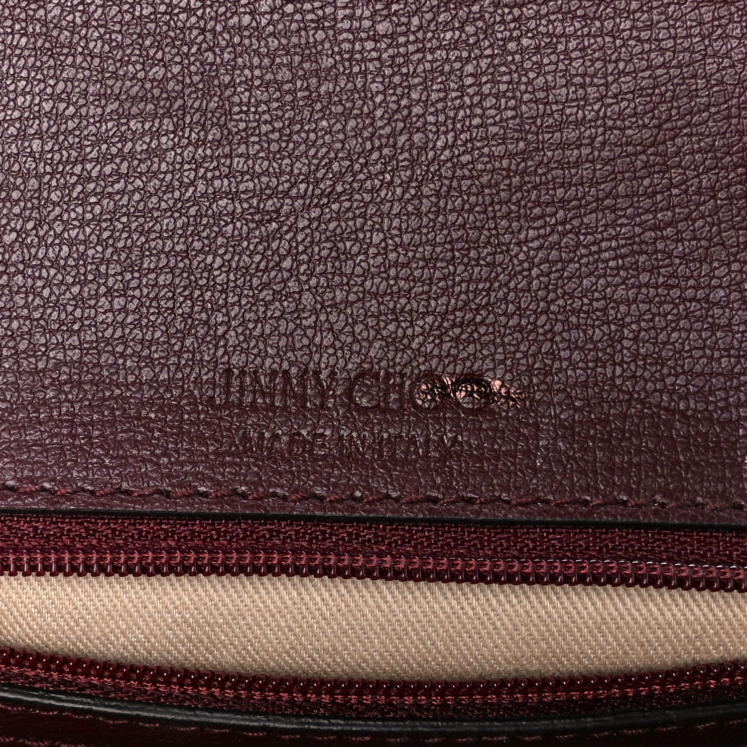 Jimmy Choo Calfskin Crocodile Embossed Medium JC Top Handle Bordeaux 6 of 10