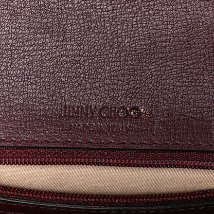 Jimmy Choo Calfskin Crocodile Embossed Medium JC Top Handle Bordeaux 6 of 10