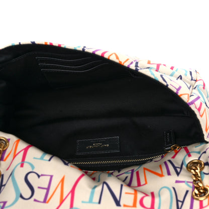 Saint Laurent Silk Carre Rive Gauche Print Patchwork Monogram Medium Jamie Multicolor White 5 of 9