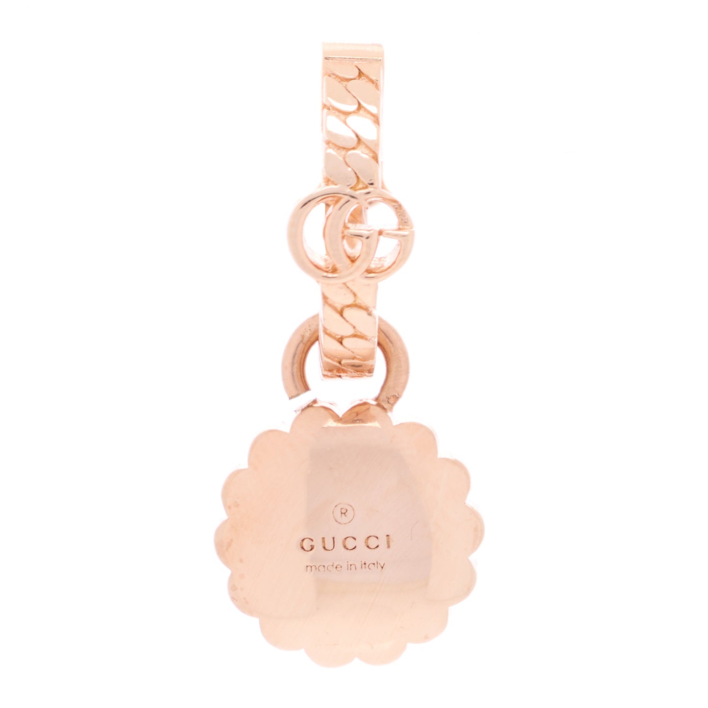 Metal Crystal Double G Drop Pearl Earrings Rose Gold