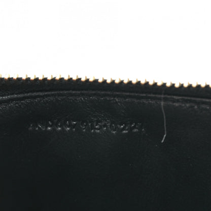 Saint Laurent Grain De Poudre Matelasse Chevron Monogram Fragments Zippered Card Case Black 7 of 7