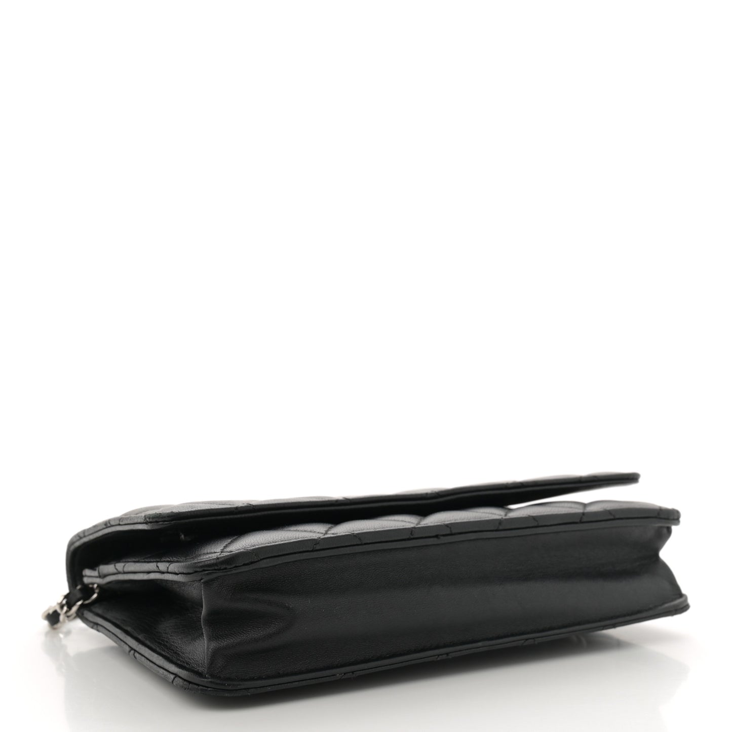 Lambskin Quilted Wallet On Chain WOC Black